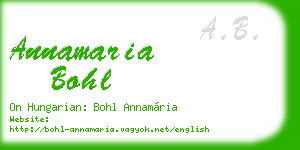 annamaria bohl business card